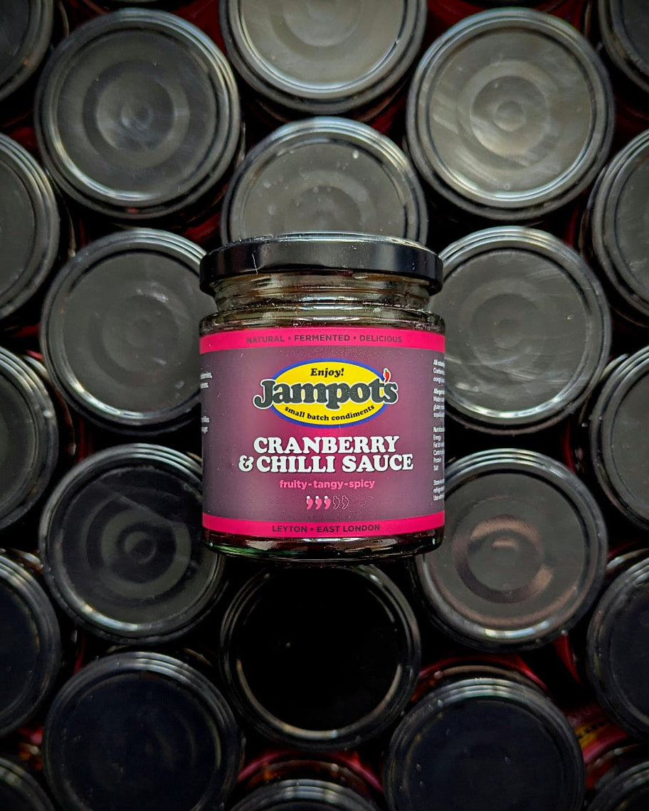 Jampot's Cranberry & Chilli Sauce in a jar